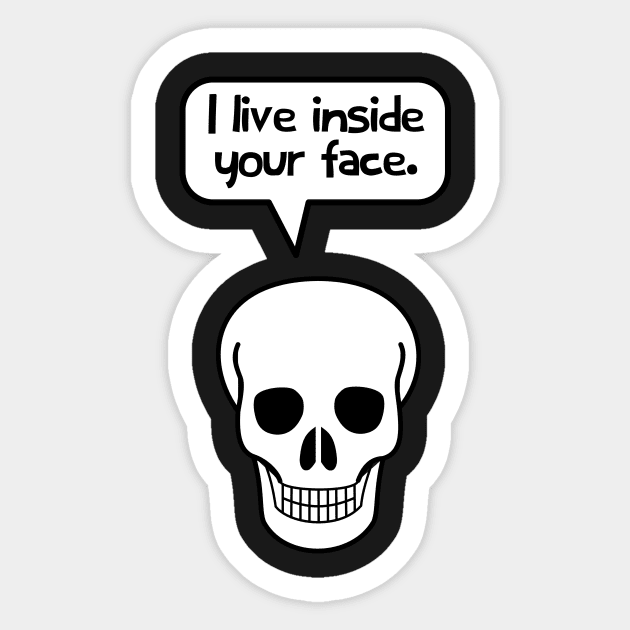 Human Skull Inside Your Face Funny Spooky Anatomy Sticker by FlashMac